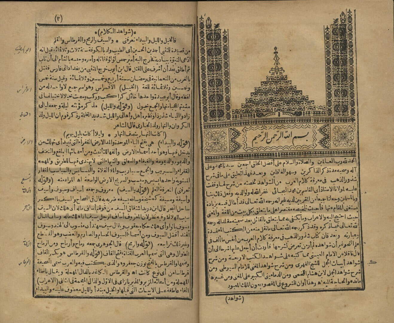 Sharh Shawahid Shuzur al-Dahab fi Ma’rifat Kalam al-Arab.