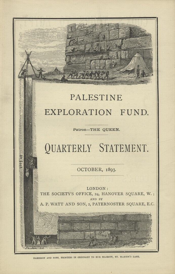 Palestine Exploration Fund Quarterly Statement, October, 1893.