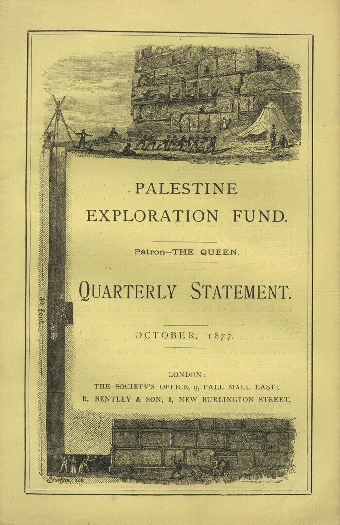 Palestine Exploration Fund Quarterly Statement. October, 1877.
