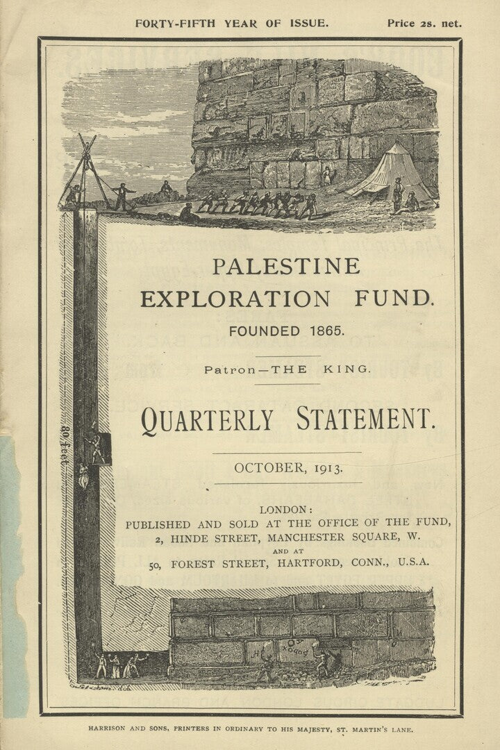 Palestine Exploration Fund Quarterly Statement, October, 1913.
