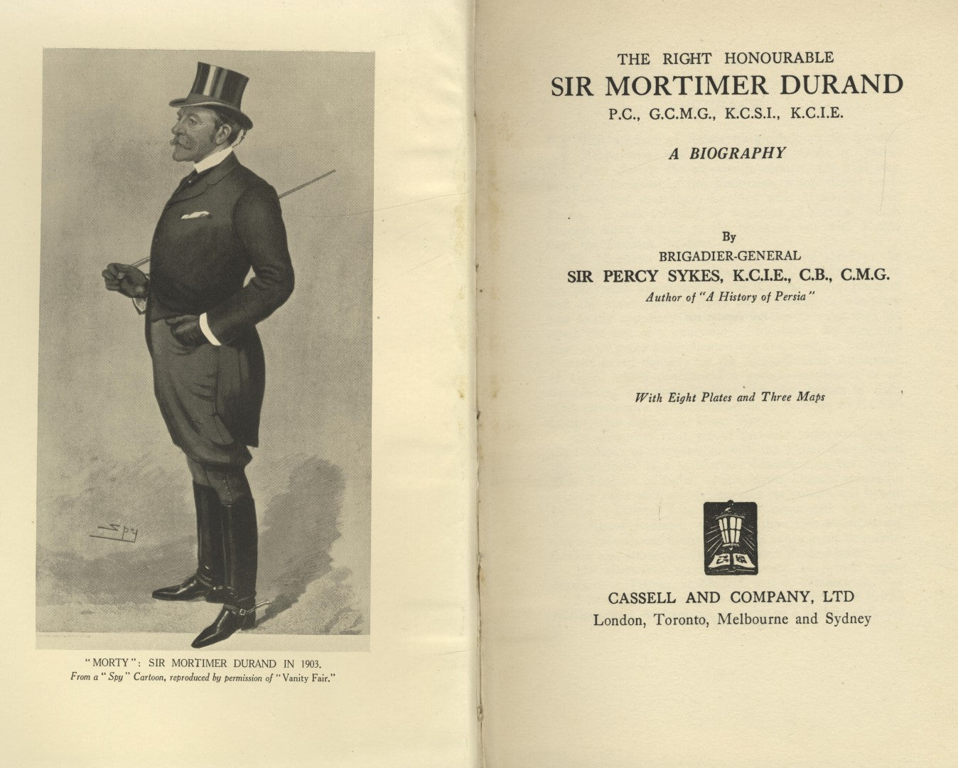 The Right Honourable Sir Mortimer Durand, A Biography.