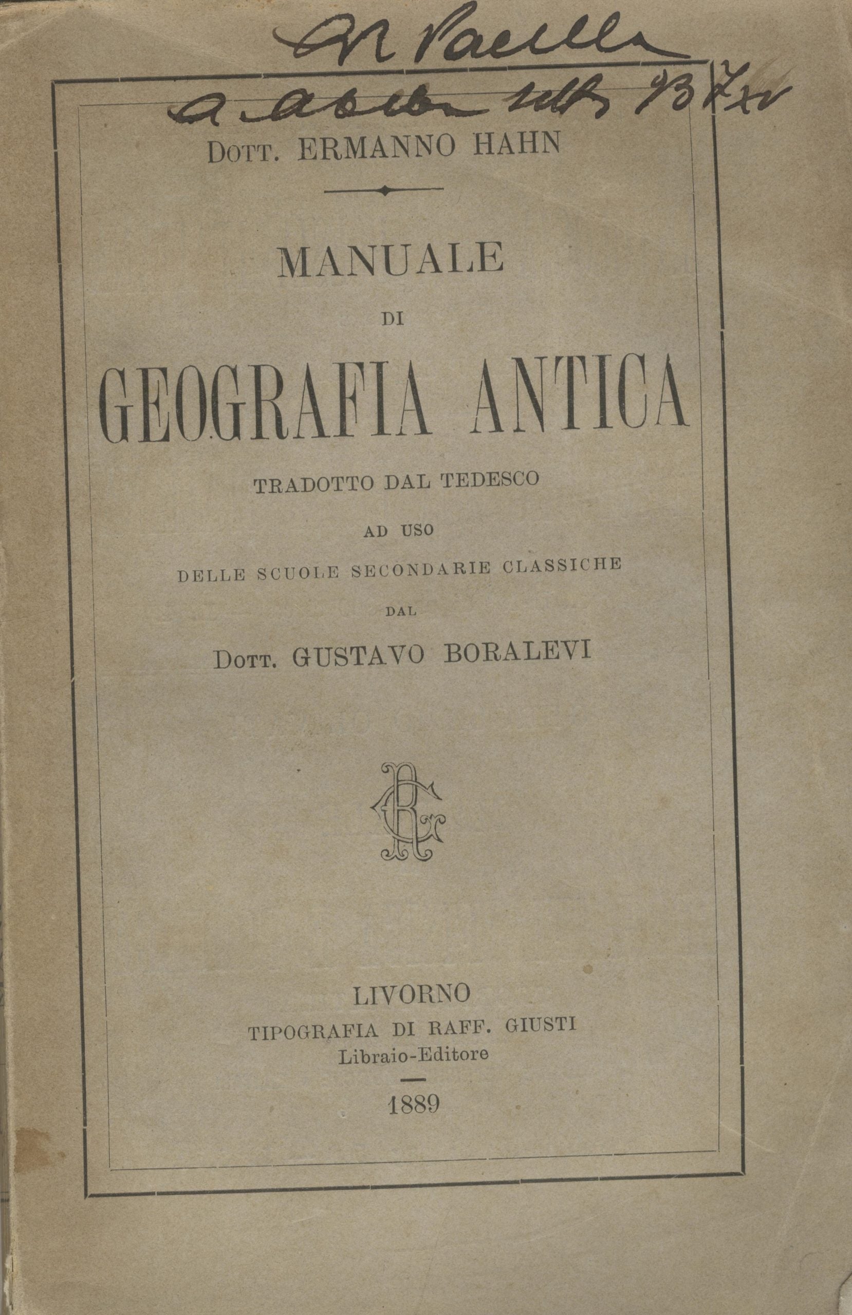 Manuale di Geografia Antica.