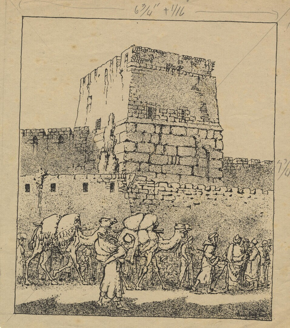 Folder containing fifteen prints & drawings of the Holy Land.