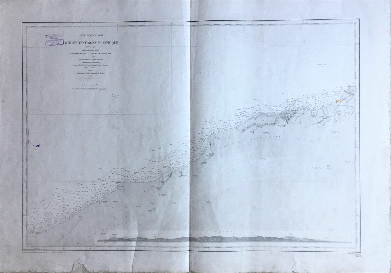 Carte Particuliere de la Côte Septentrionale d’Afrique. (4eme feuille) Partie comprise entre la Pointe Kef El Assfer et le Cap Tenes.