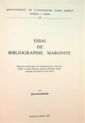 Essai de Bibliographie Maronite.
