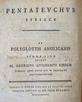 Pentateuchus Syriace, Ex Polyglttis Anglicanis Summa Fide Edidit M. Georgius Guilielmus Kirsch.