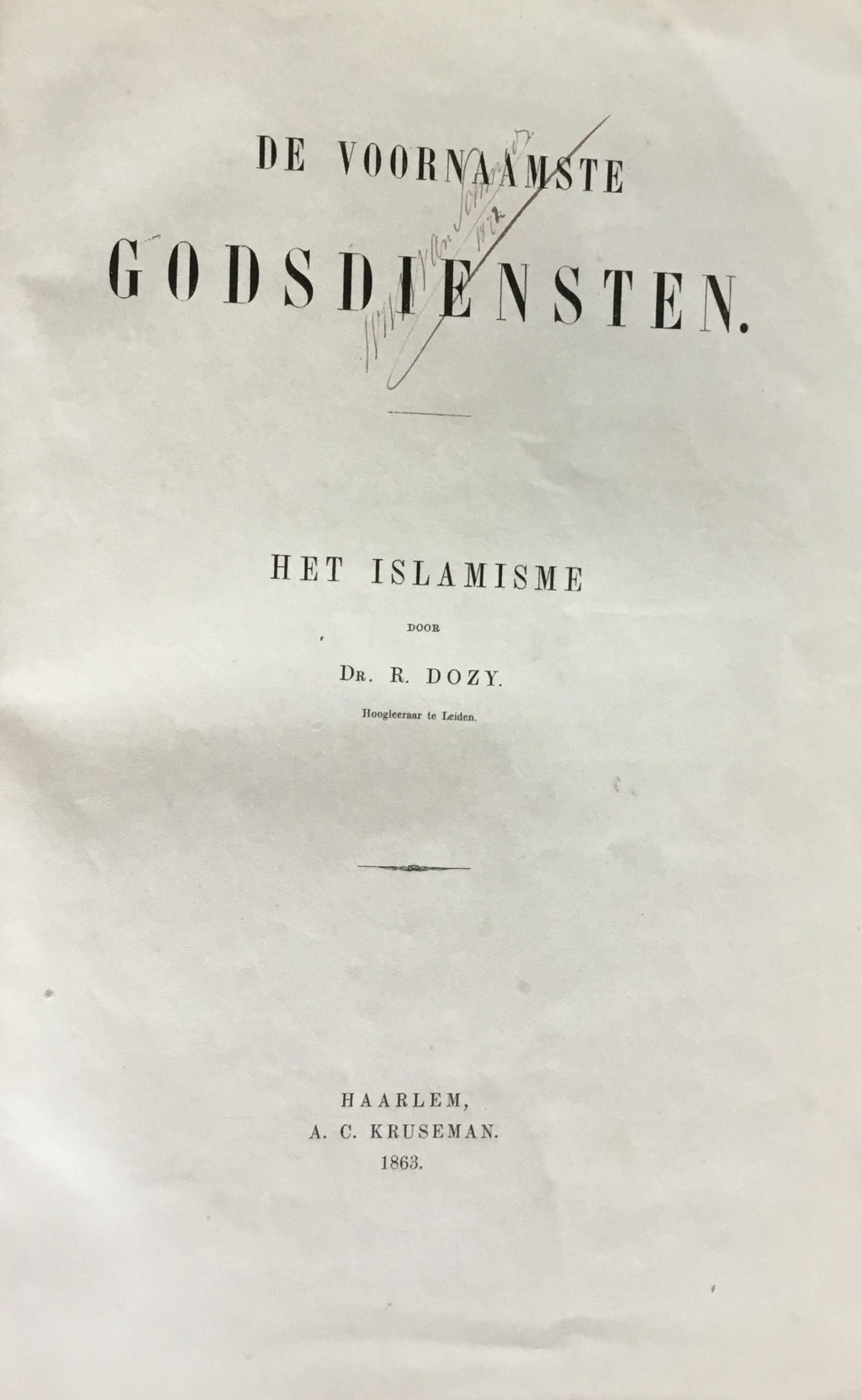 De Voornaamste Godsdiensten. Het Islamisme.