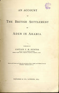 An Account of The British Settlement of Aden in Arabia.