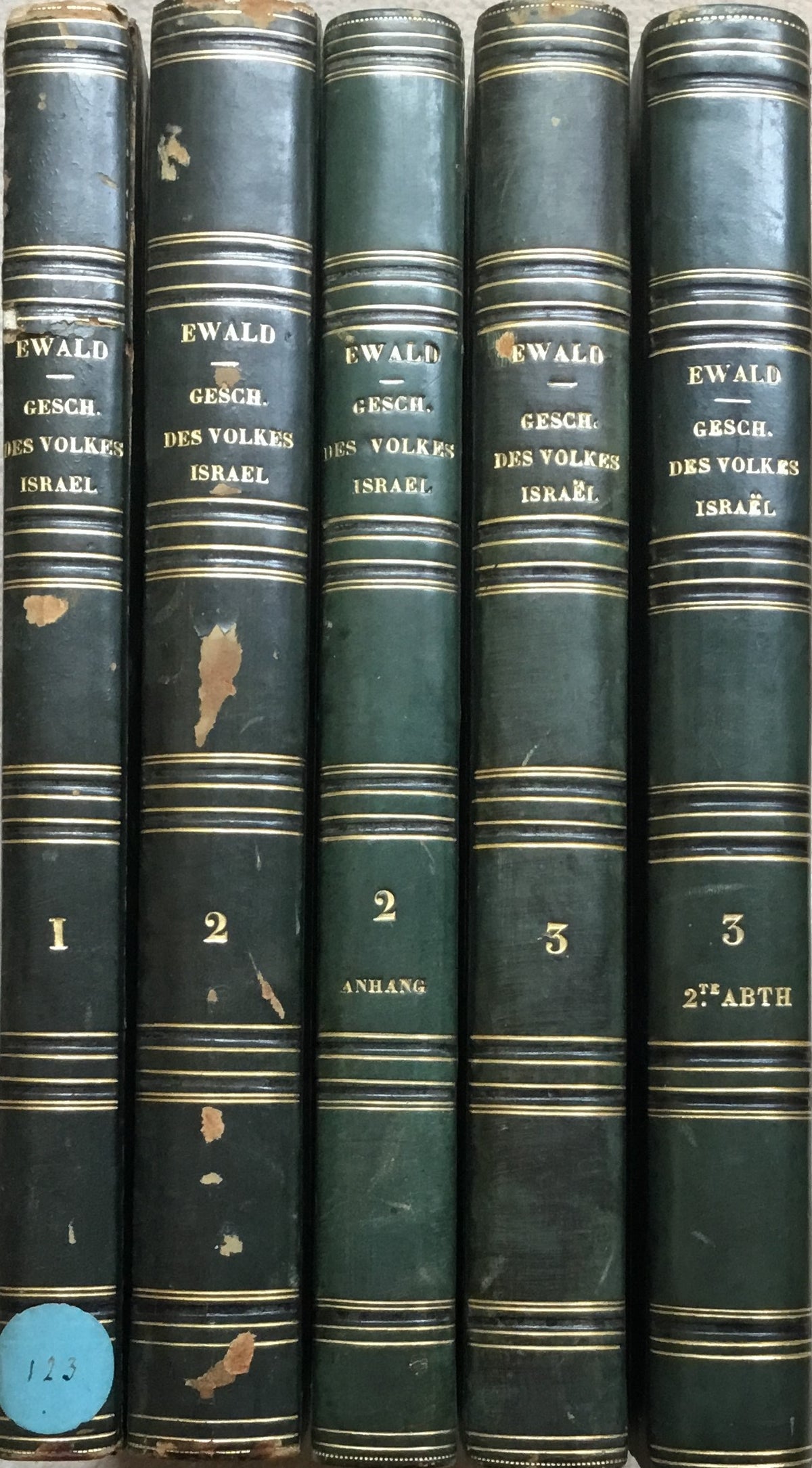 Geschichte des Volkes Israel bis Christus. THREE VOLUMES IN FIVE.