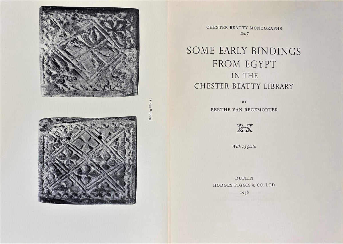 Some Early Bindings from Egypt in The Chester Beatty Library.