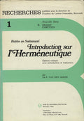 Introduction sur l’Hermeneutique.