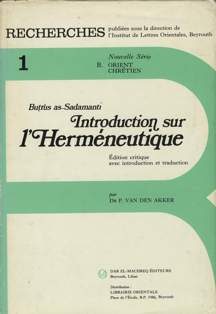 Introduction sur l’Hermeneutique.
