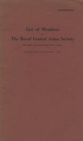 List of Members of The Royal Central Asian Society (in Which is Incorporated The Persia Society Corrected to 1st July, 1965.