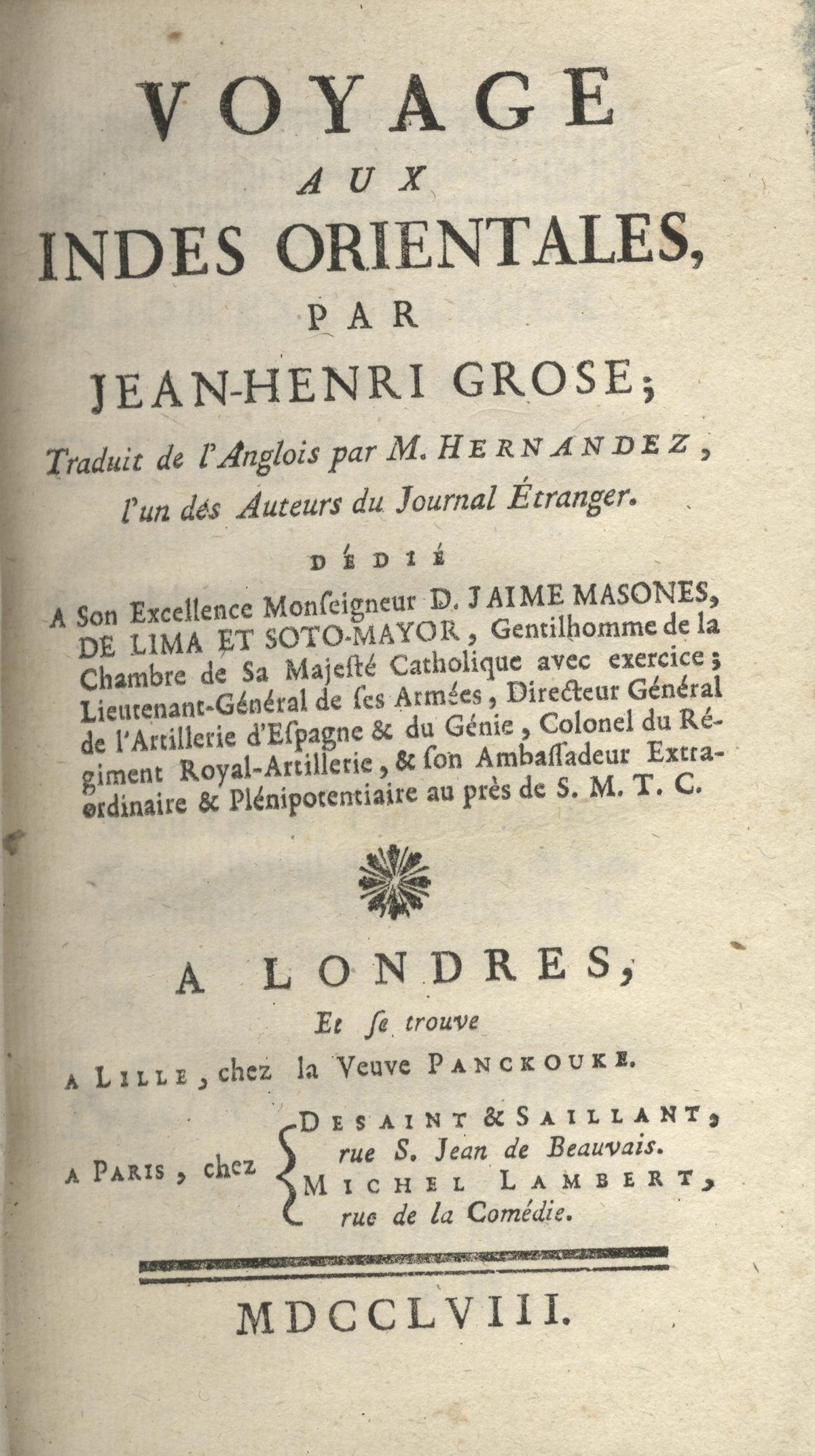 Voyage aux Indes Orientales.