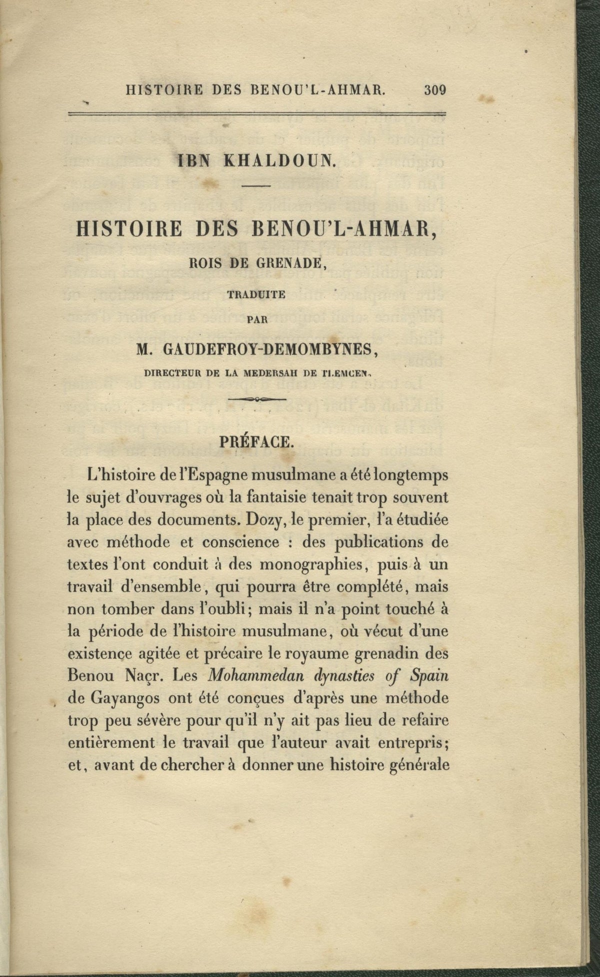 Histoire des Benou’l-Ahmar, Rois de Grenade.