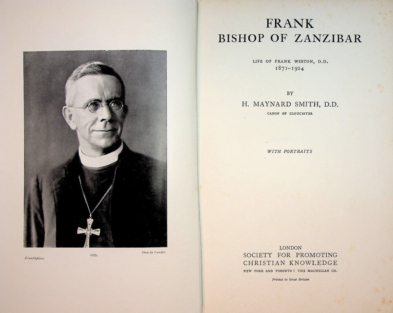 Frank Bishop of Zanzibar. Life of Frank Weston 1871-1924.