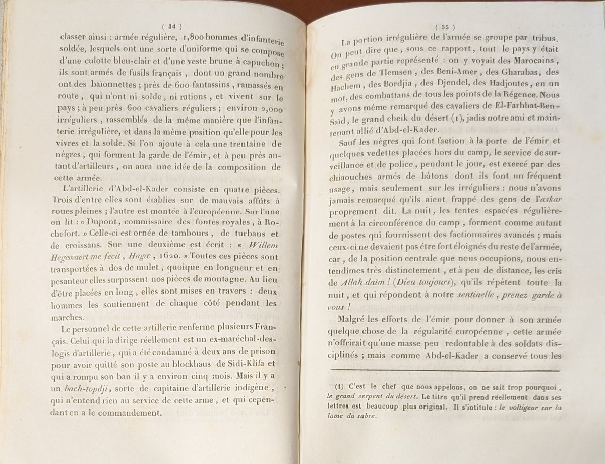 Voyage au camp d’Abd-El-Kader a hamzah et aux montagnes de Wannourah (Province de Constantine) en December 1837 et Janvier 1838.