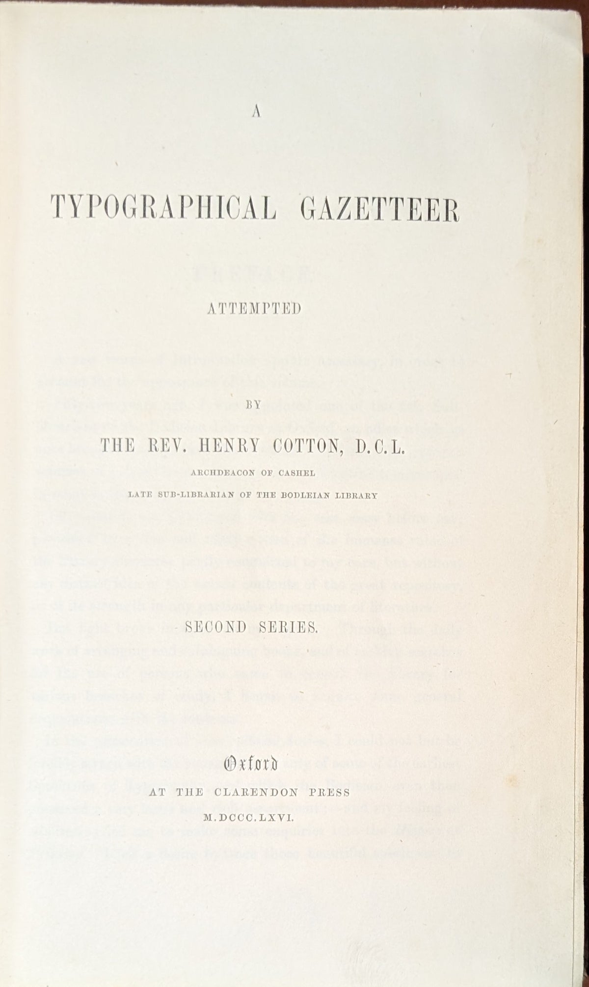 Typographical Gazetteer Attempted.