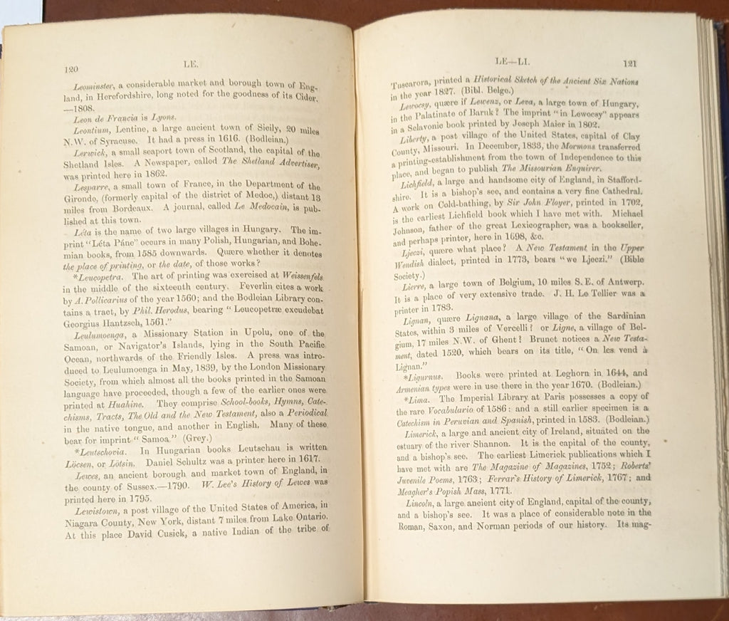 Typographical Gazetteer Attempted.