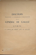 France 2GM. Syrie. Discours prononce a l’assemblee consultative par le General de Gaulle le 19 juin 1945 a l’issue du debat sur le Levant