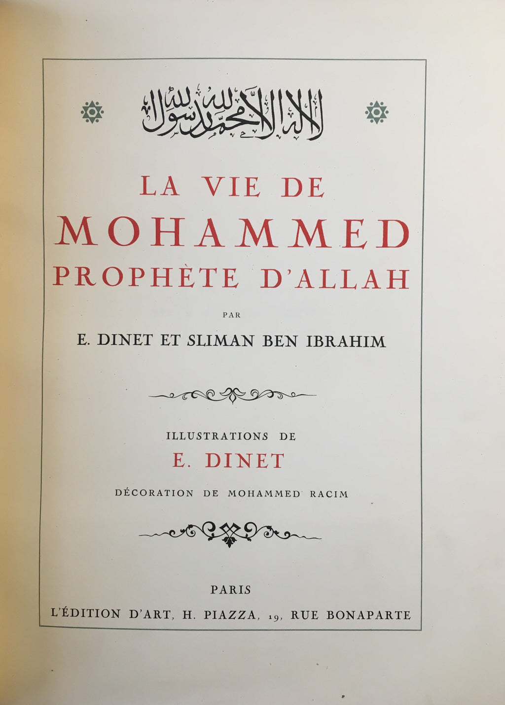 La Vie de Mohammed Prophete d’Allah