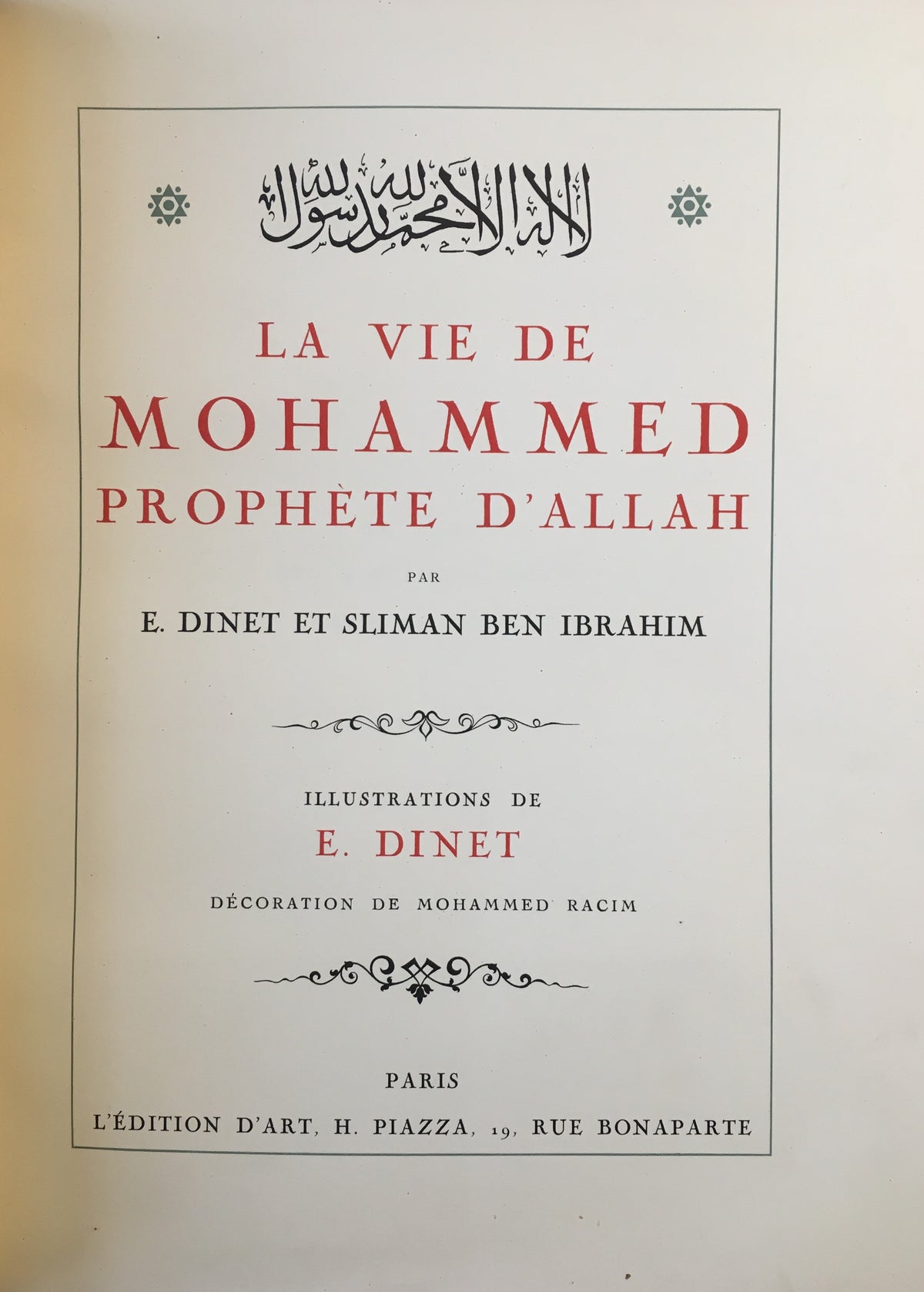 La Vie de Mohammed Prophete d’Allah