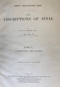 The Inscriptions of Sinai. Part I: Introduction and Plates.