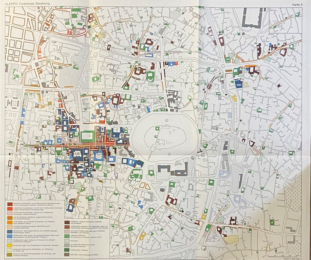 Aleppo: Historische und Geographische Beitrage zur Baulichen Gestaltung, zur Sozialen Organisation und zur Wirtschaftlichen Dynamik Einer Vorderasiatischen Fernhandelsmetropole. TWO VOLUMES - TEXT & MAPS.