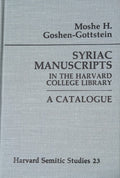 Syriac Manuscripts in The Harvard College Library, A Catalogue.
