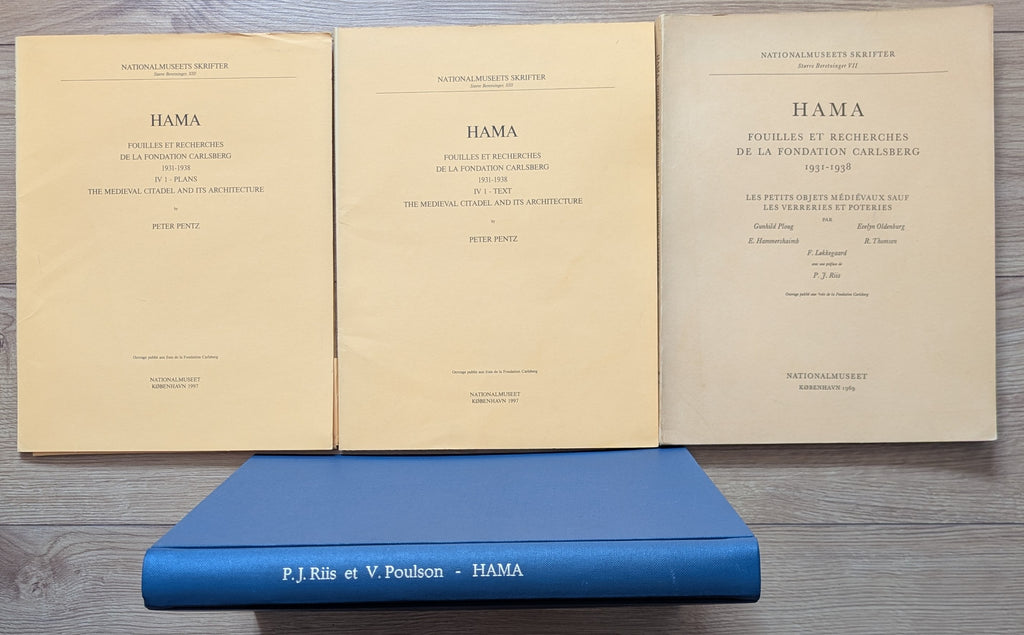 Hama: Fouilles et Recherches 1931-1938. THREE VOLUMES IN FOUR PARTS. Les Verreries et Poteries Médiévales / Les Petits Objets Médiévaux sauf Les Verreries et Poteries / The Medieval Citadel and its Architecture