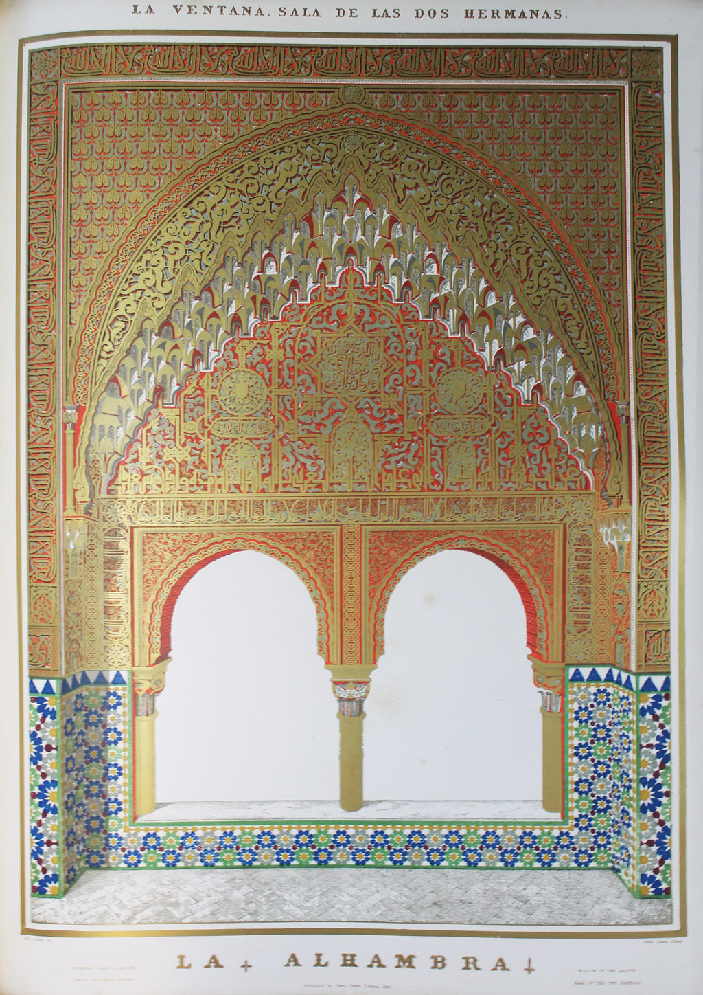 Plans, Elevations, Sections and Details of The Alhambra: From Drawings Taken on The Spot In 1834 by The Late M. Jules Goury and in 1834 and 1837 By Owen Jones, Archt.  TWO VOLUMES.