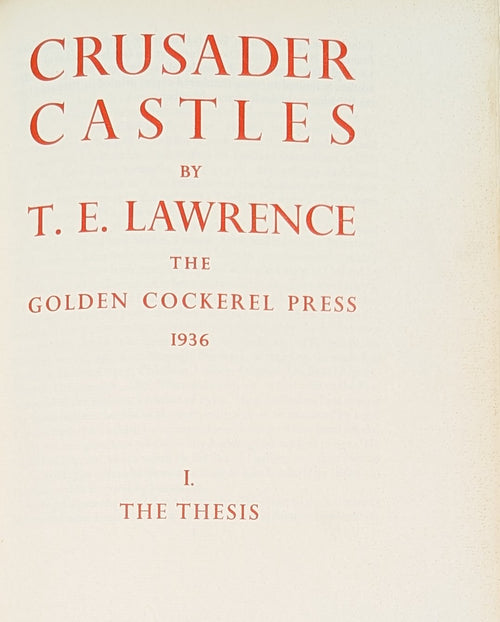Crusader Castles. TWO VOLUMES.