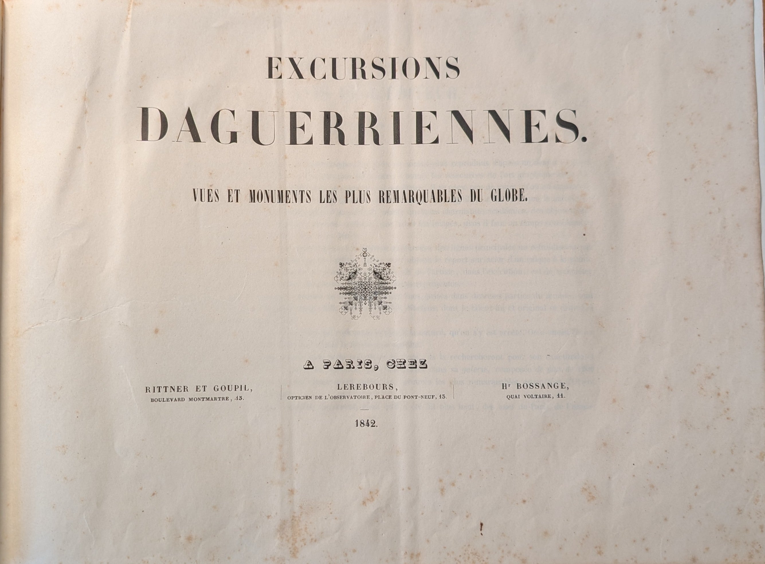 Excursions Daguerriennes, Vues et Monuments Les Plus Remarquables du Globe. Volume 1 only