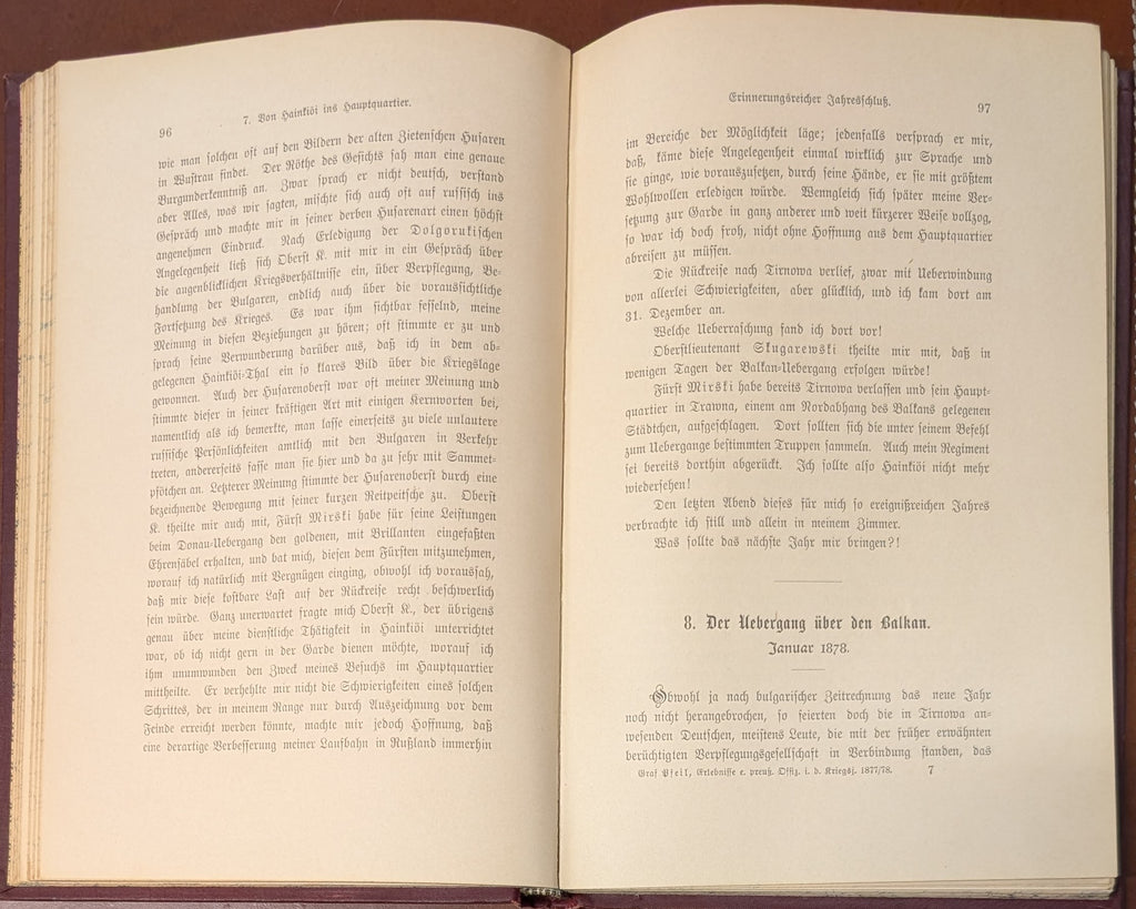 Erlebnisse eines Preußischen Offiziers in Russischen Diensten während des Türkischen Krieges 1877/78. Mit einer Skizze.