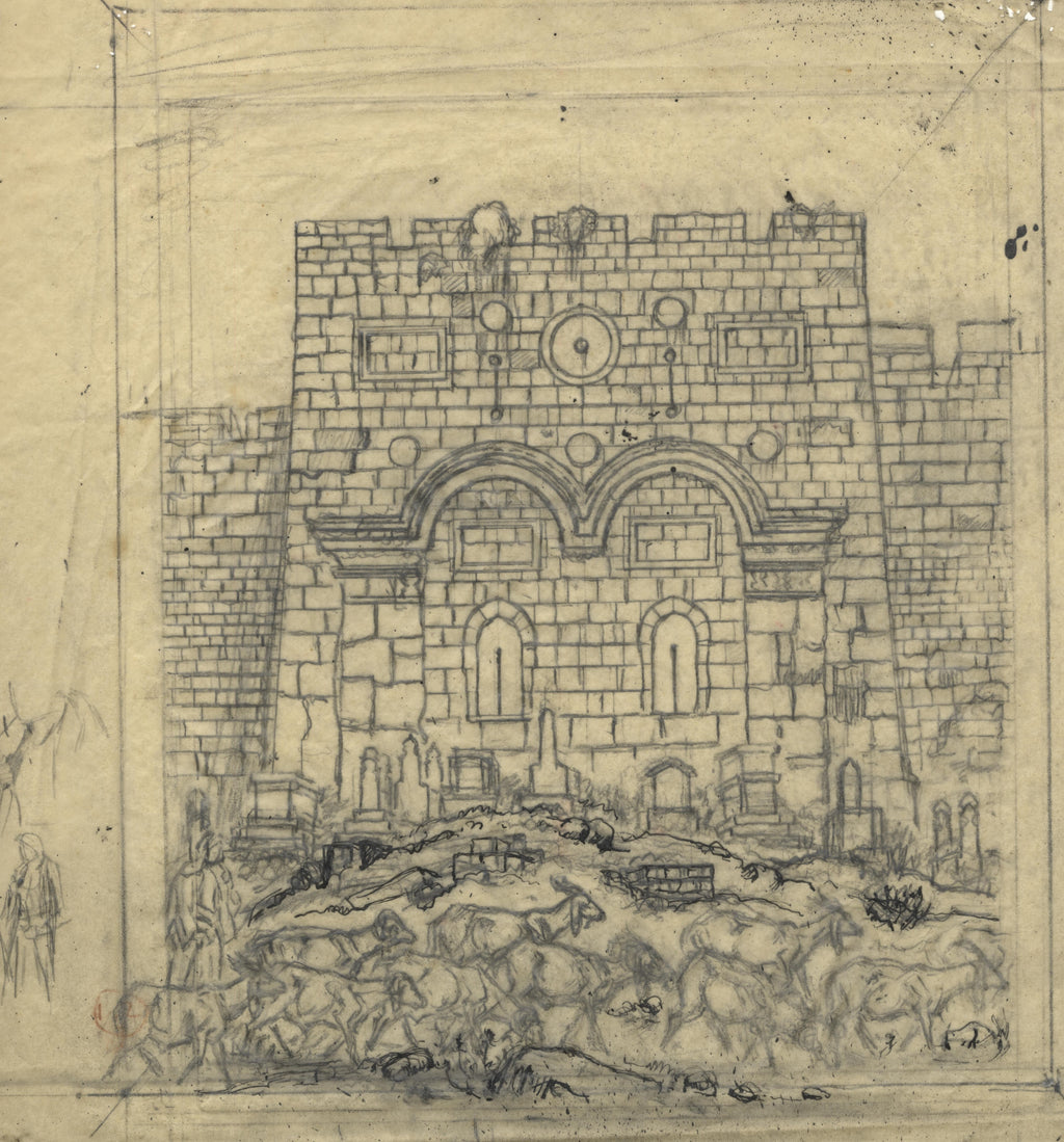 Folder containing fifteen prints & drawings of the Holy Land.