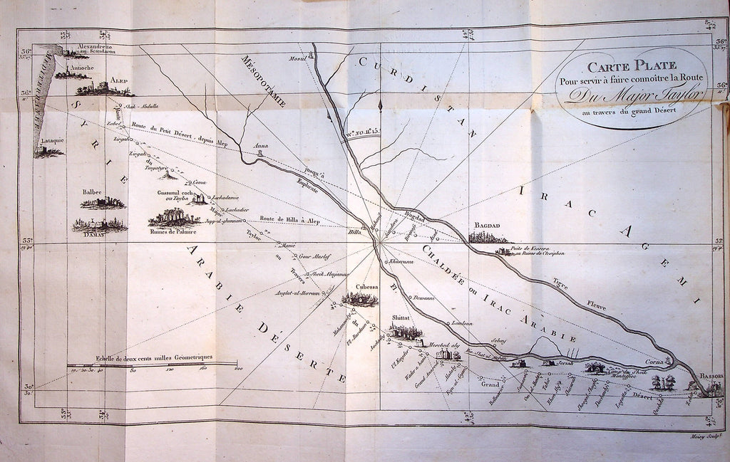 Voyage dans l’Inde au Travers du Grand Desert, par Alep, Antioche, et Bassora. Ouvrage où l'on trouve des observations curieuses sur l'histoire, les moeurs, et le commerce des Mainotes, des Turcs, et des Arabes du désert … TWO VOLUMES.