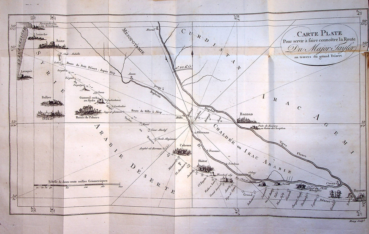 Voyage dans l’Inde au Travers du Grand Desert, par Alep, Antioche, et Bassora. Ouvrage où l'on trouve des observations curieuses sur l'histoire, les moeurs, et le commerce des Mainotes, des Turcs, et des Arabes du désert … TWO VOLUMES.